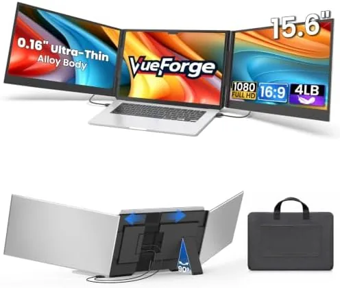 Overview of the Laptop Screen Extender, 15.6" Ultra-Slim Triple Portable Monitor for Laptop