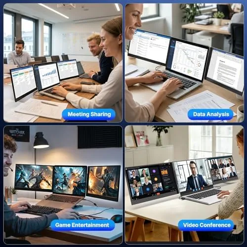 The Laptop Screen Extender, 15.6" Ultra-Slim Triple Portable Monitor for Laptop compared in context
