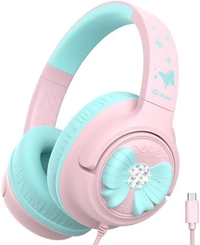 Overview of the iClever C371 USB C Kids Headphones with Cord for School