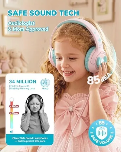 Close look at the iClever C371 USB C Kids Headphones with Cord for School build quality