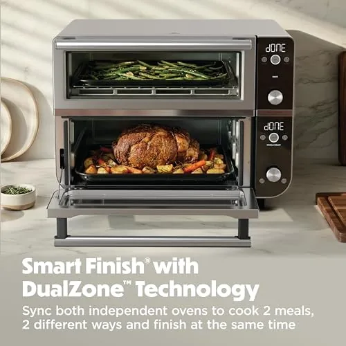 Roast chicken cooking in the Ninja Double Oven