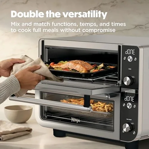 Air fried food cooking in the Ninja Double Oven Pro