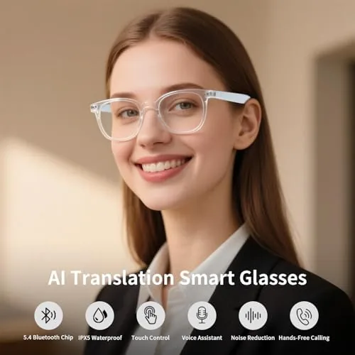 Close look at the AI Smart Glasses, Bluetooth Audio Glasses with Real-Time Translator (164 build quality
