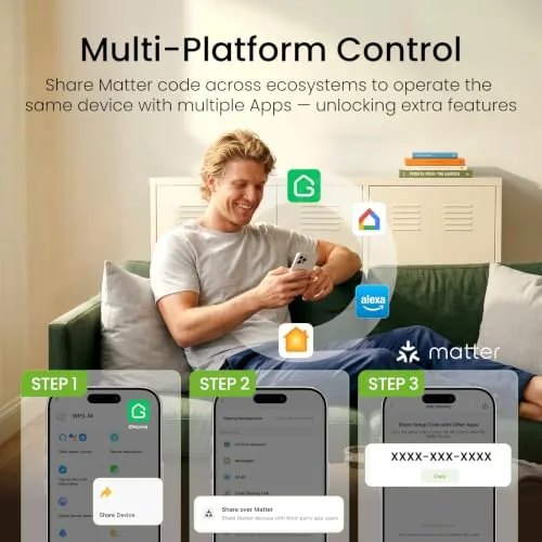 Another view of the GHome Smart Plug Matter 15A, WiFi Smart Plugs Compatible with