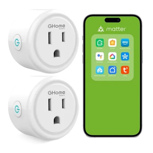 Overview of the GHome Smart Plug Matter 15A, WiFi Smart Plugs Compatible with