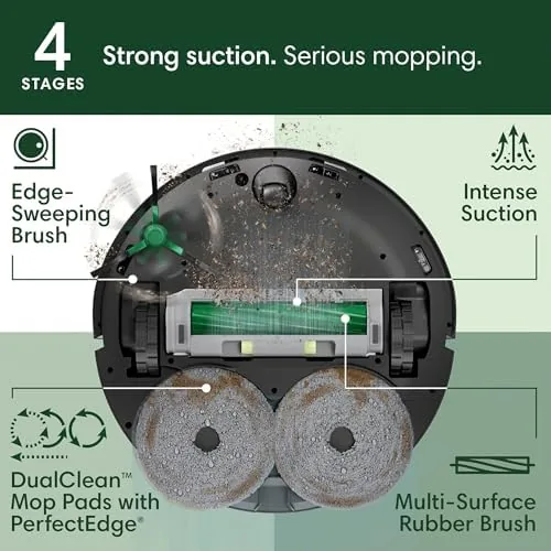 Close look at the iRobot Roomba 505X Robot Vacuum & Mop Combo, 70x More build quality