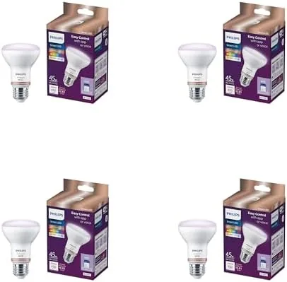 PHILIPS Smart Wi-Fi Connected LED 45-Watt R20 Light Bulb 4-Pack, Frosted Color, Dimmable, E26 Review: Tested and Rated