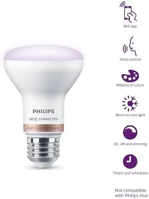 The PHILIPS Smart Wi-Fi Connected LED 45-Watt R20 Light Bulb 4-Pack compared in context