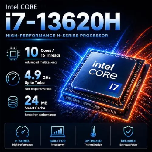 Detail shot of the Lenovo 16 IPS FHD+ i7-13620H Office 365 2026 16GB DDR5 features