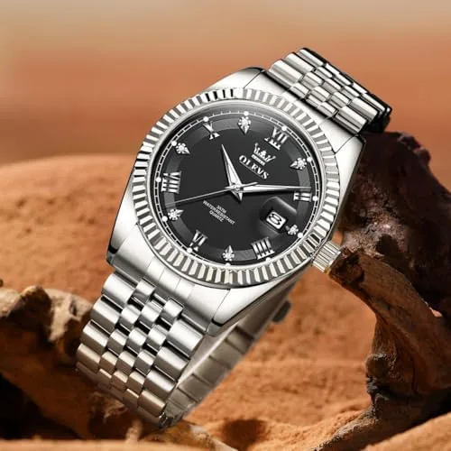 The OLEVS Watches for Men, Casual Waterproof Stainless Steel Watch for in real use