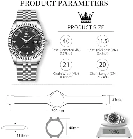 The OLEVS Watches for Men, Casual Waterproof Stainless Steel Watch for compared in context