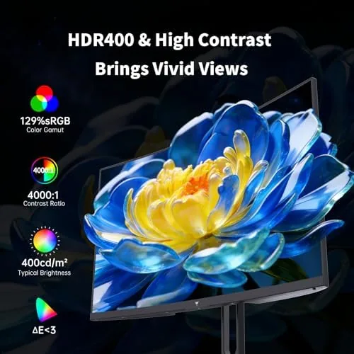 Detail shot of the KTC 27 Inch Curved Gaming Monitor, 1440P QHD 144Hz 1500R features