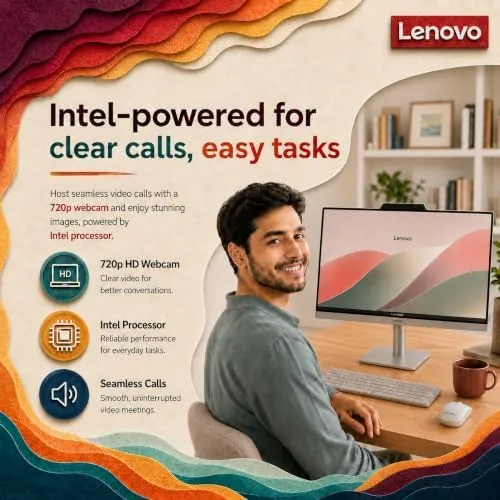 Close up of the rear ports and stand of the Lenovo all-in-one