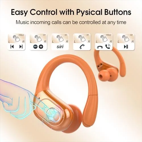 Testing the Aptkdoe Wireless Earbuds 75H Bluetooth 5.4 Sport Headphones with Earhooks over two weeks