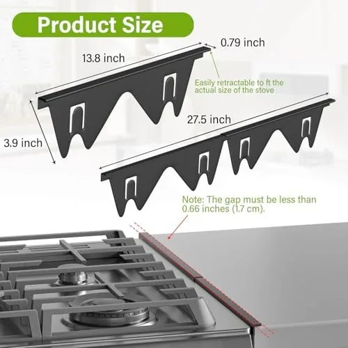 Close look at the Stove Gap Covers Stainless Steel 2 Pack, Stove Gap Filler build quality