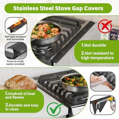 The Stove Gap Covers Stainless Steel 2 Pack, Stove Gap Filler in real use