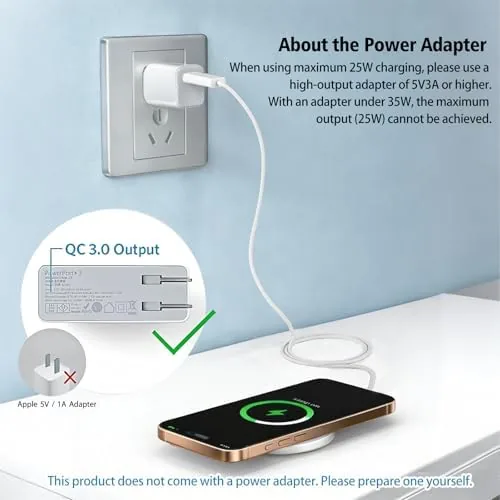 The Magnetic Wireless Charger 2Pack 25W Qi2 for Magsafe Charger for compared in context