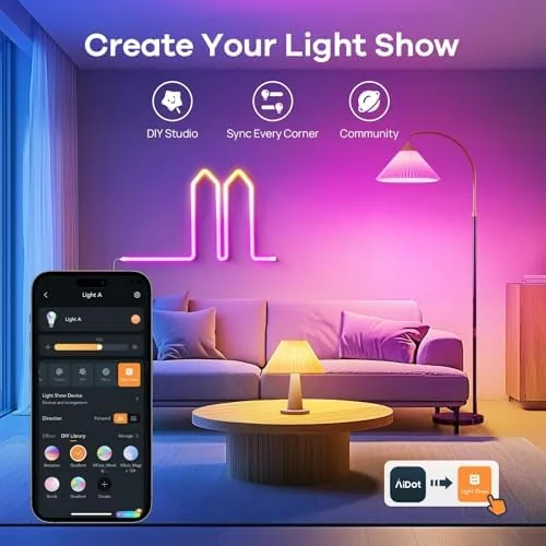 The OREiN Matter BR30 Smart Light Bulbs, 60W 650lm RGBTW Color in real use