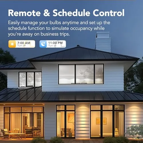 The OREiN Matter BR30 Smart Light Bulbs, 60W 650lm RGBTW Color compared in context