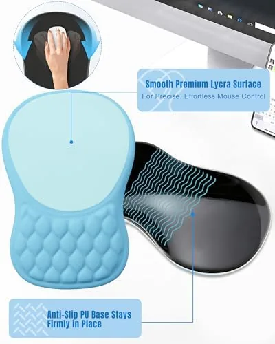 Another view of the Ergonomic Mouse Pad with Sloped Memory Foam Wrist Rest |