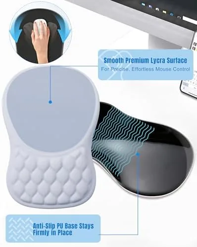 Another view of the Ergonomic Mouse Pad with Sloped Memory Foam Wrist Rest |