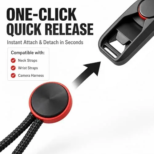 Close look at the 8-Piece Camera Strap Quick Release Connector Kit | Includes quick-release build quality