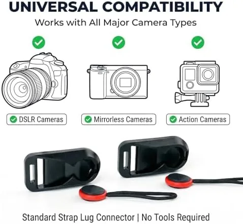 The 8-Piece Camera Strap Quick Release Connector Kit | Includes quick-release in real use