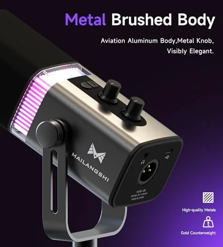 The MAILANGSHI 192KHz/32bit Dynamic Podcast Microphone for PC, USB & XLR compared in context