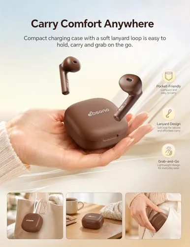 The dbsono True Wireless Earbuds Bluetooth Headphones: Ultra-Lightweight Brown | All-Day in real use