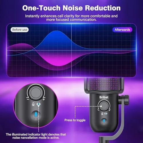 Another view of the USB Microphone for PC Gaming,Streaming&Podcast,Plug & Play RGB Desktop Mic