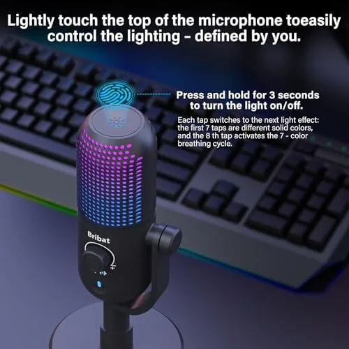 The USB Microphone for PC Gaming,Streaming&Podcast,Plug & Play RGB Desktop Mic compared in context