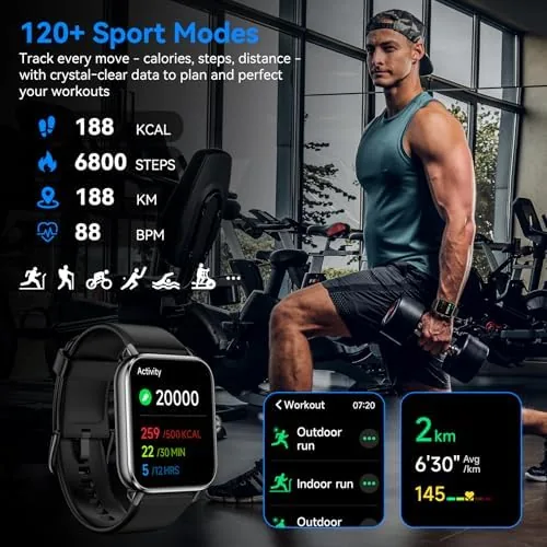 Detail shot of the Smart Watches for Men Women with Alexa Built-in, Bluetooth Call features