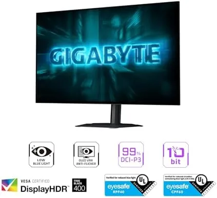 Detail shot of the GIGABYTE - GO27Q24G - 27" W-OLED Gaming Monitor - QHD features
