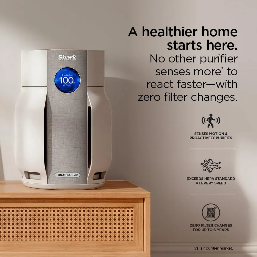 Close look at the Shark BreatheClear Smart Air Purifier, HP162, Dove | For Living build quality