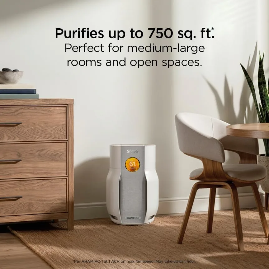 Another view of the Shark BreatheClear Smart Air Purifier, HP162, Dove | For Living