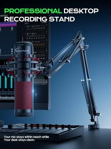Close look at the CACENCAN Upgraded Mic Arm Stand, 1.8KG Heavy Duty Boom Arm build quality