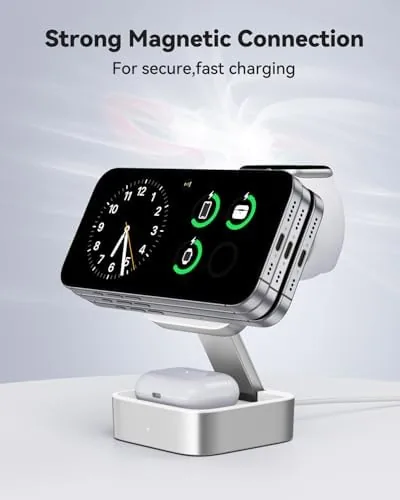 Another view of the 3 in 1 Wireless Charging Station for Apple Devices, Magnetic