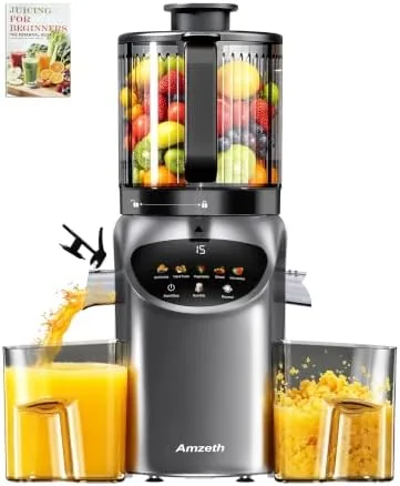 The 3-in-1 cold press juicer in Premier Space Gray with the large feed chute