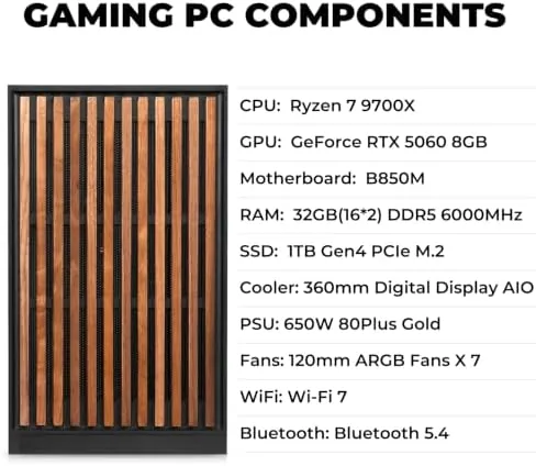 The 11.3 inch smart display showing CPU and GPU telemetry on the case