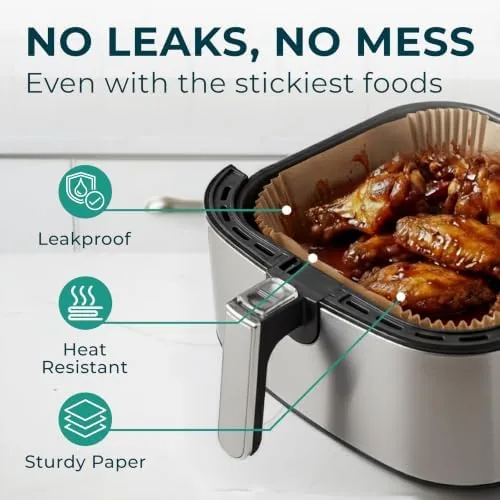 Another view of the Cathy Yoder's Square Air Fryer Liners, 128 PCS 6.3 inch