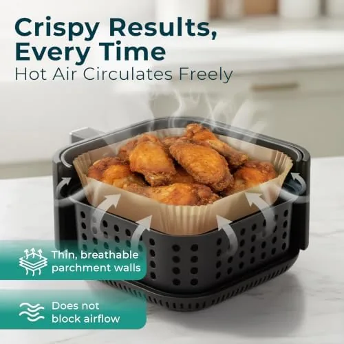The Cathy Yoder's Square Air Fryer Liners, 128 PCS 6.3 inch compared in context