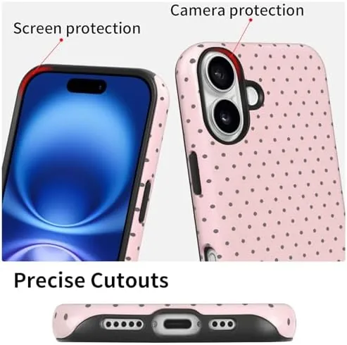 The inewateri Compatible for Magnetic Case for iPhone 16, Aesthetic Polka in real use