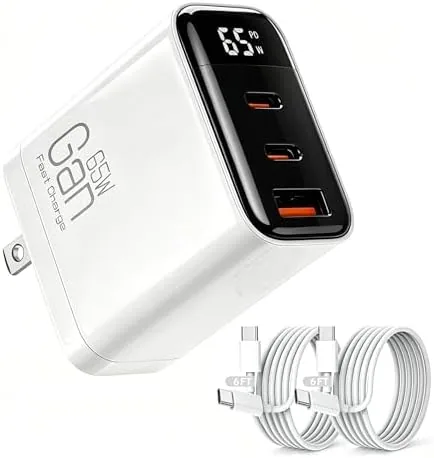 Overview of the 65W 3-Port USB C Wall Charger Block with 2Pack Extra