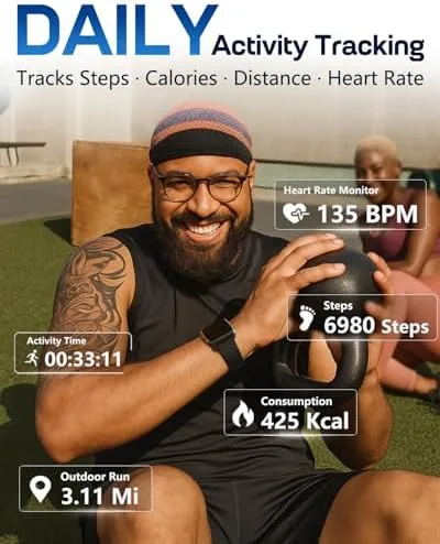 The MorePro Fitness Tracker with 24/7 Heart Rate & Blood Pressure in real use