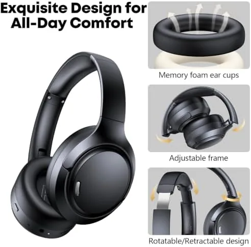 The Hybrid Active Noise Cancelling Bluetooth 6.0 Headphones 120H Long Playtime compared in context