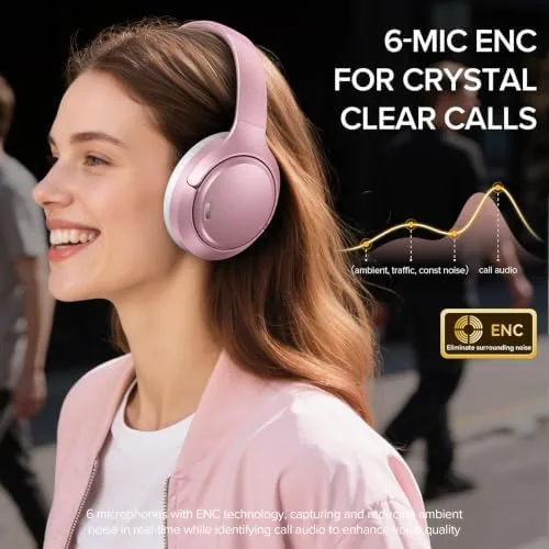 Another view of the Hybrid Active Noise Cancelling Bluetooth 6.0 Headphones 120H Long Playtime