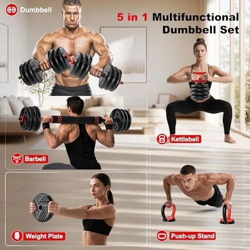 Close look at the Adjustable Dumbbell Set, 20/30/45/70/90lbs, 5 in 1 Multi-Function Dumbbells | build quality