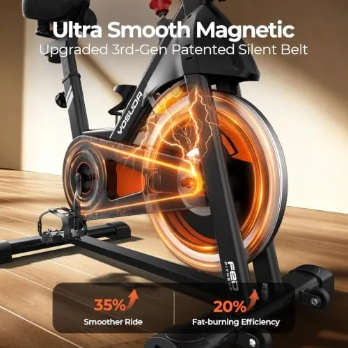 A rider using the YOSUDA PRO bike during an endurance session in a living room