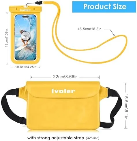 Close look at the ivoler 2-Pack Waterproof Fanny Pack & Phone Pouch, Dry Bag build quality