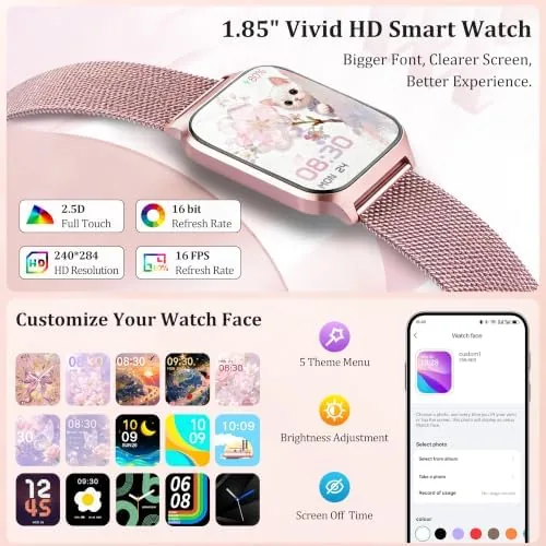 Close look at the Smart Watch Women Men, 1.85'' Reloj Inteligente para mujer hombre build quality